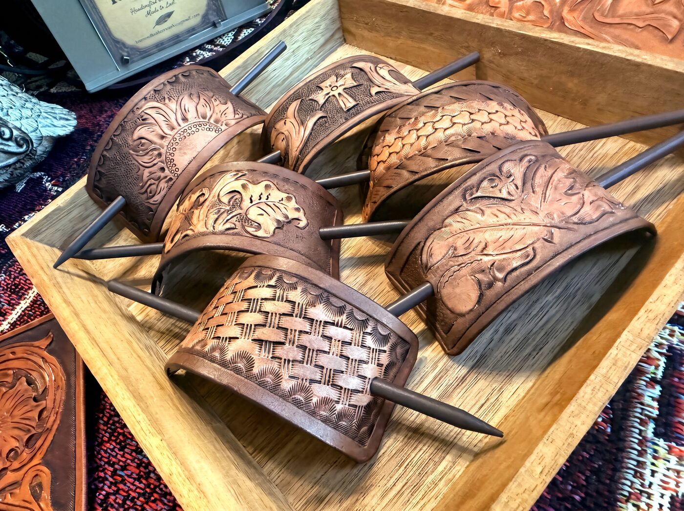 Tooled Hair Barrettes